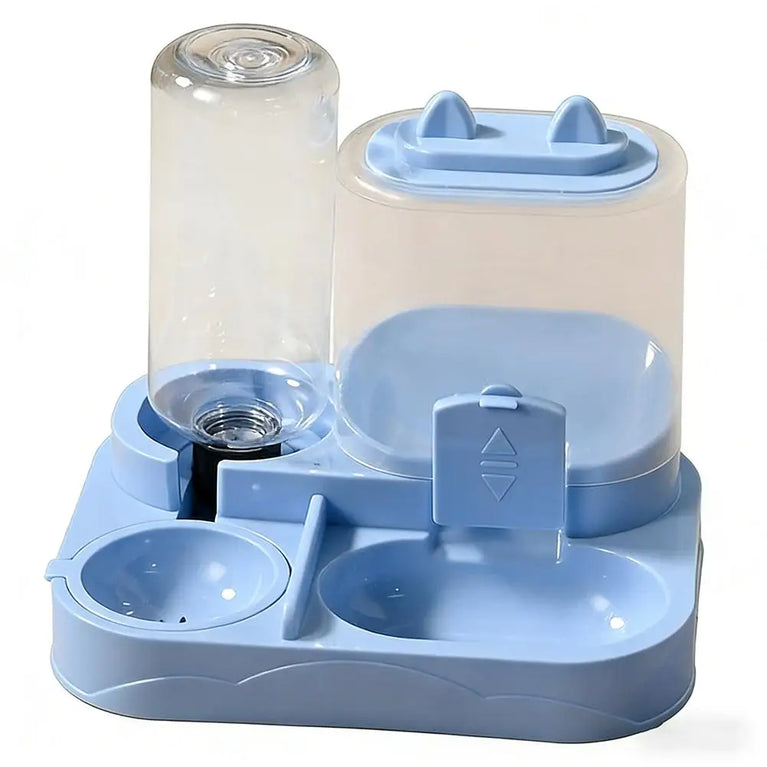 Large Capacity Automatic Cat Feeder Water Dispenser 2 in 1 Pet Bowl Set