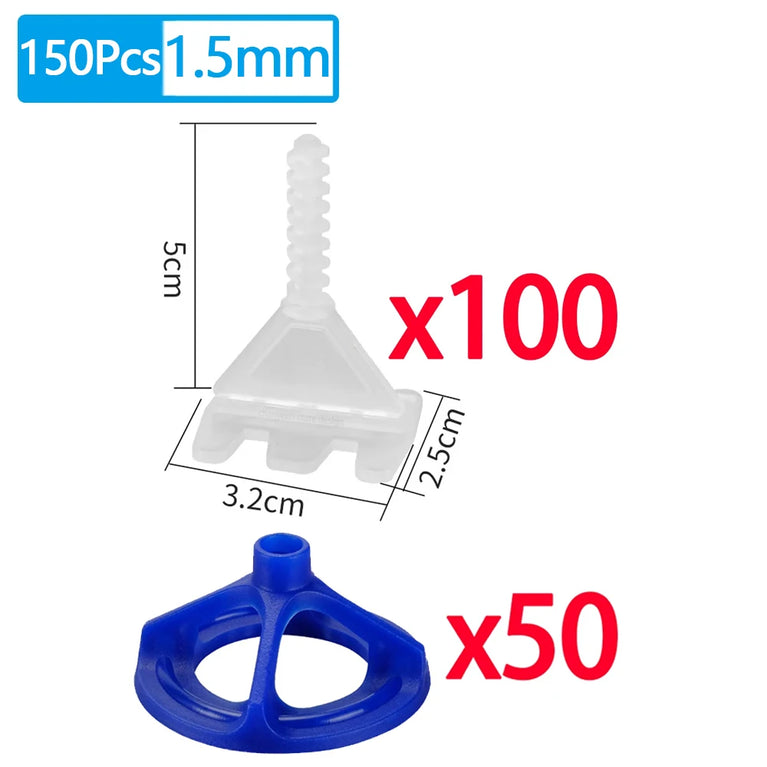 Professional Tile Leveling System Clips | Wall & Floor Flat Alignment Spacers