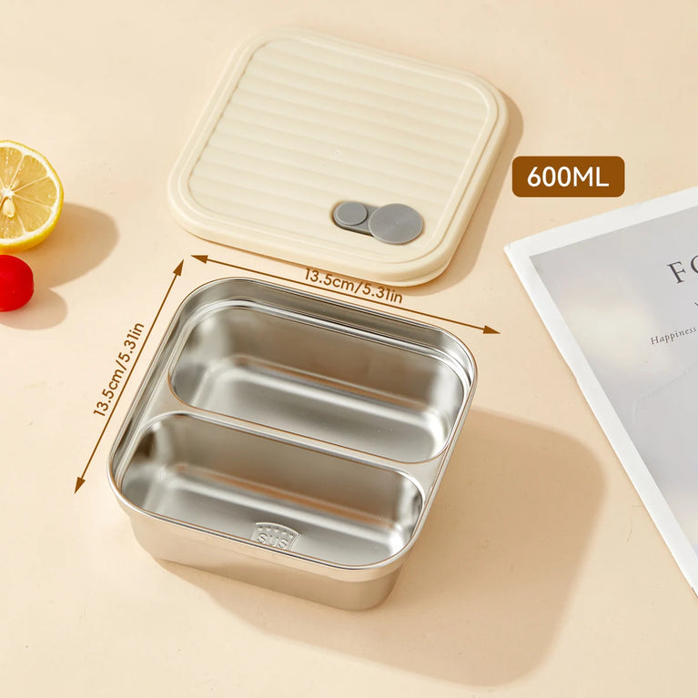 Portable Large Capacity Sealed Bento Lunch Box Stainless Steel Fruit Salad Food Container