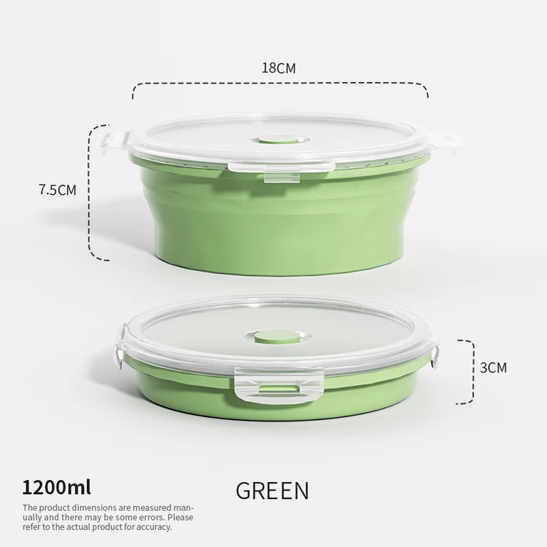 Collapsible Silicone Food Storage Containers with Lids Leakproof