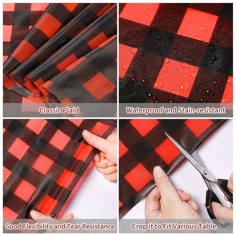 Waterproof Disposable Lattice Party Tablecloth for Rectangle Tables