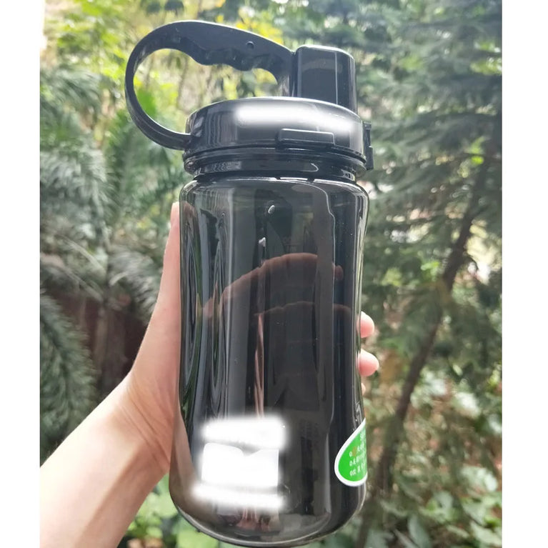 1000ml Transparent Straw Strap Bounce Button Sports Water Bottle 1L Leakproof Handgrip Gym Hydration Bottle