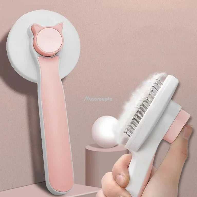 Self-Cleaning Slicker Brush | Pet Massage & Deshedding Tool