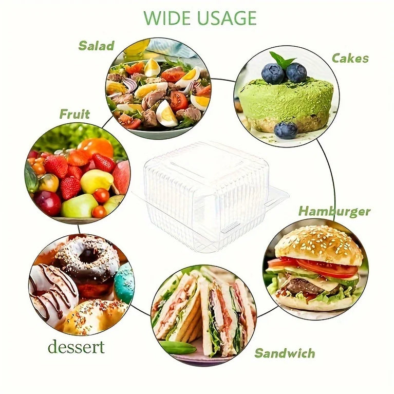 20PCS TRANSPARENT CAKE SLICE BOX FOOD STORAGE CONTAINER FOR BAKERY PARTY WEDDING BIRTHDAY