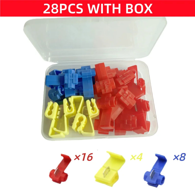 30-Piece Scotch Lock Quick Splice Connectors | Non-Destructive Wire Snap & Crimp Set