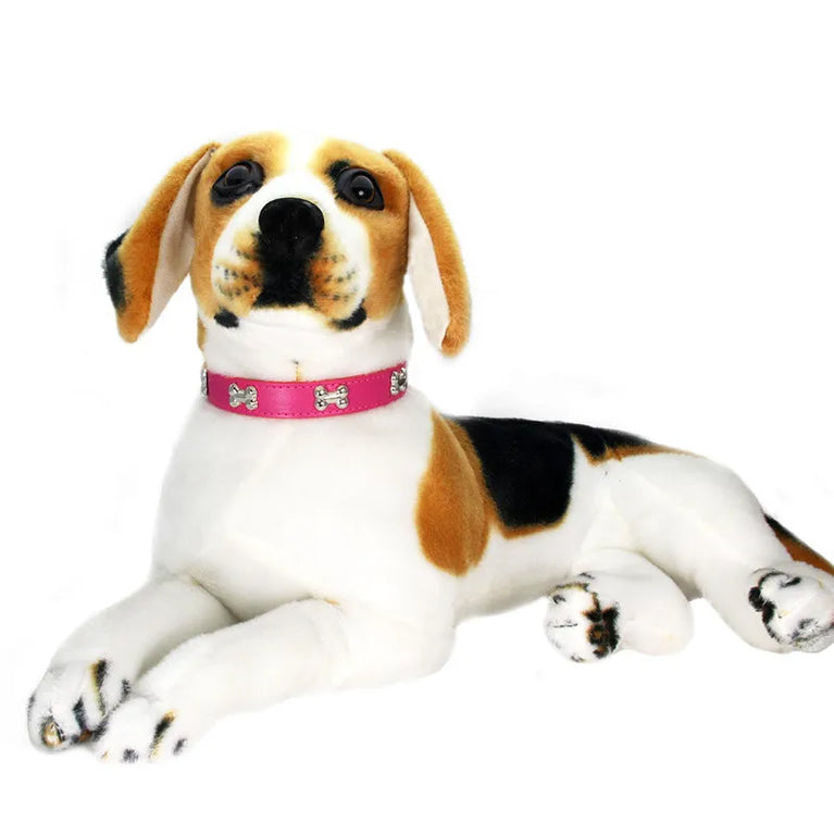 Bone Leather Dog Collars Puppy Pug Collars Small Large Cat Collar