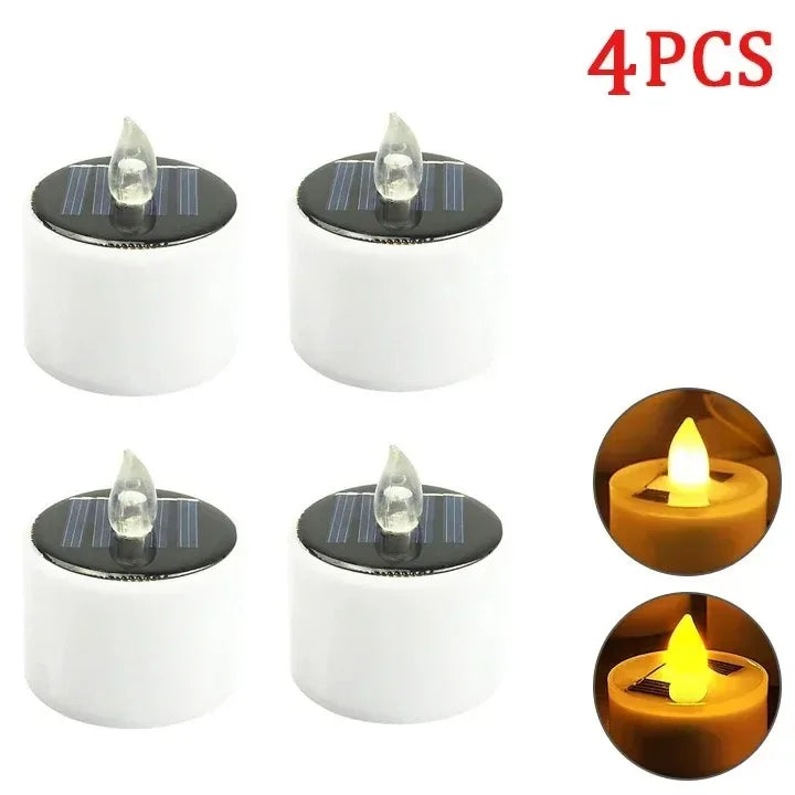 Solar LED Flameless Tea Lights | 10-Piece Waterproof Outdoor Rechargeable Candles