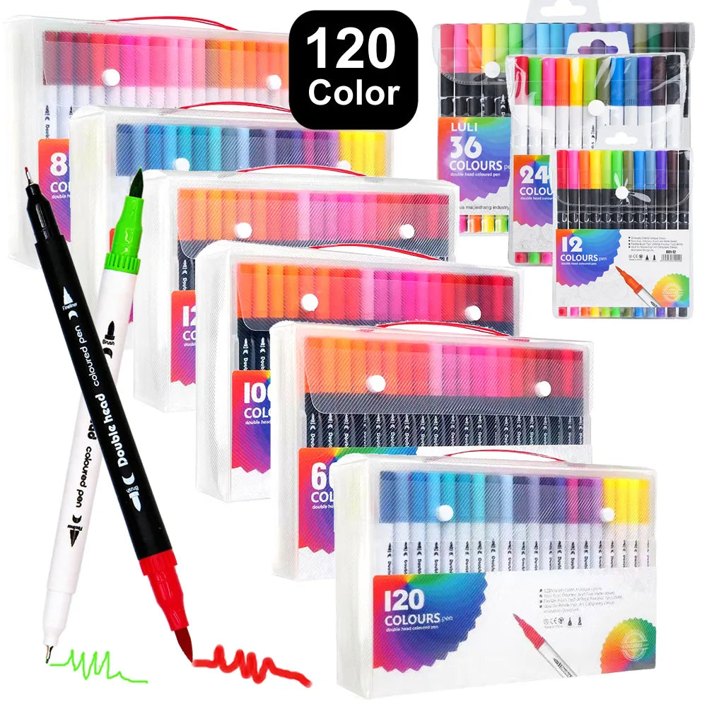 Double-Head Art Markers | Professional Drawing Brush Pen Set