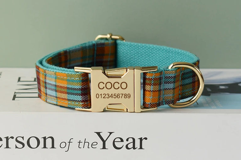 High Quality Personalized Dog Collar Leash Set Quick Release XS XL