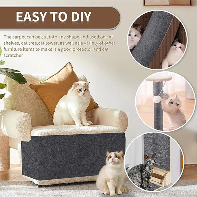 Trimmable Cat Scratching Mat Sofa Protector Cat Scratch Carpet Self Adhesive Cat Furniture Guard