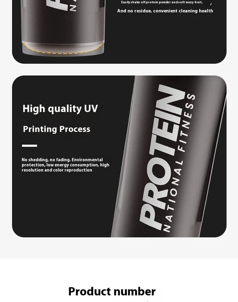 Protein Shaker Fitness Sports Waterbottle Mixing Cup for Gym Use