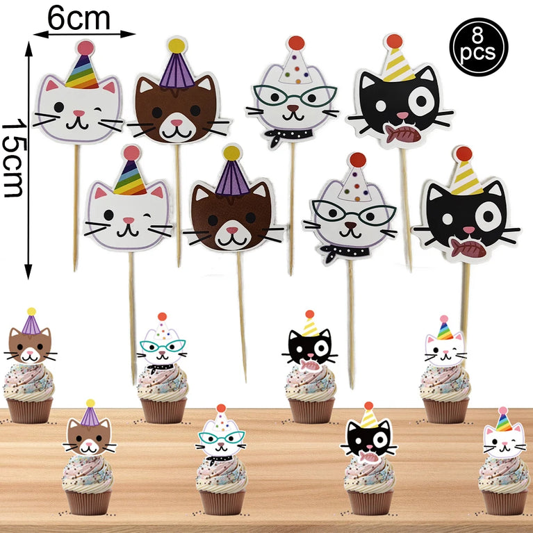 Cute Animals Tableware Cat Shaped Dinner Plates Disposable Party Set