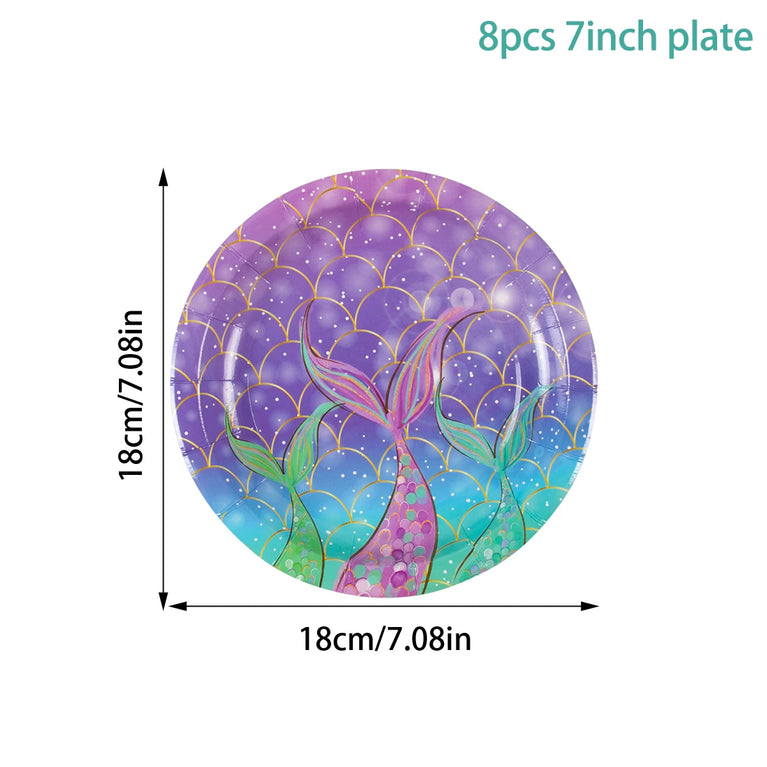 Mermaid Princess Birthday Party Set | Enchanting Disposable Tableware