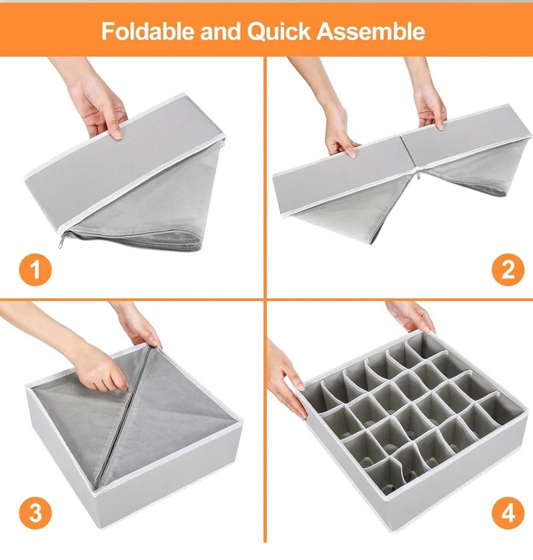 Non-Woven Underwear & Sock Organizer | Foldable Wardrobe Drawer Divider