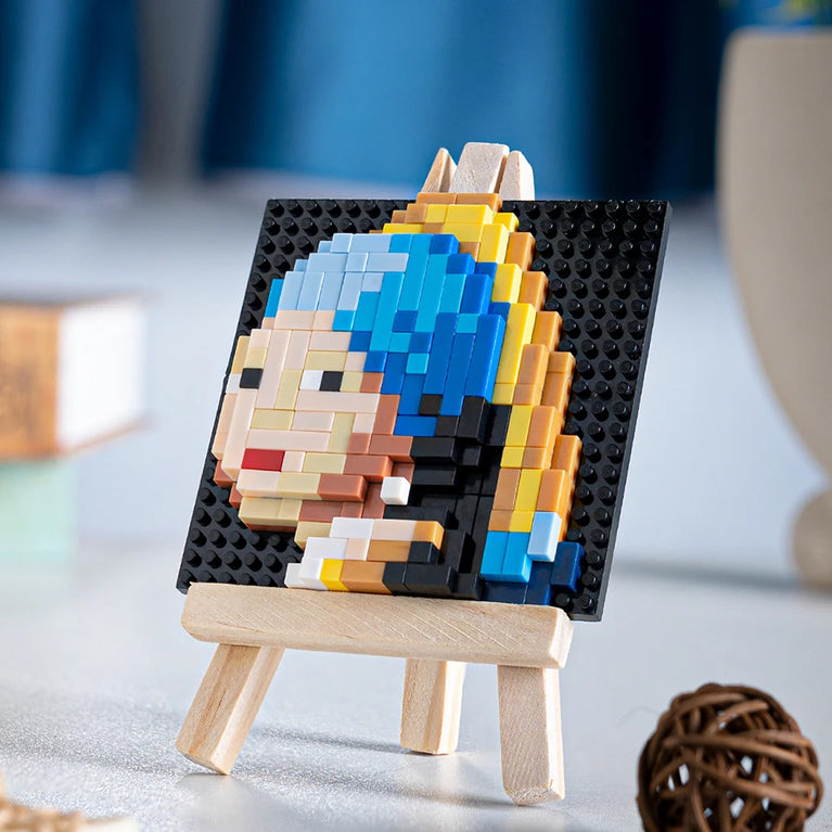 Famous Painting Diamond Building Blocks | 3D Micro-Brick Art with Display Easel