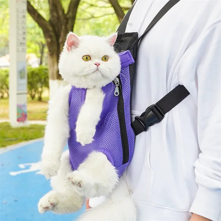 Portable Pet Mesh Backpack | Dual-Shoulder Outdoor Travel Carrier