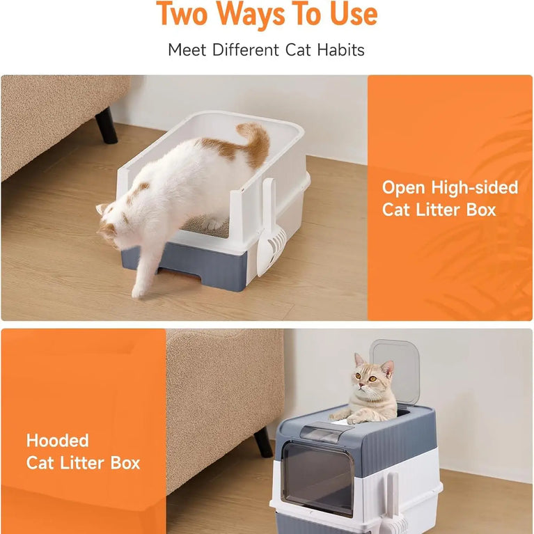 UV Sterilization Cat Litter Box Enclosed Odor Control Easy Clean