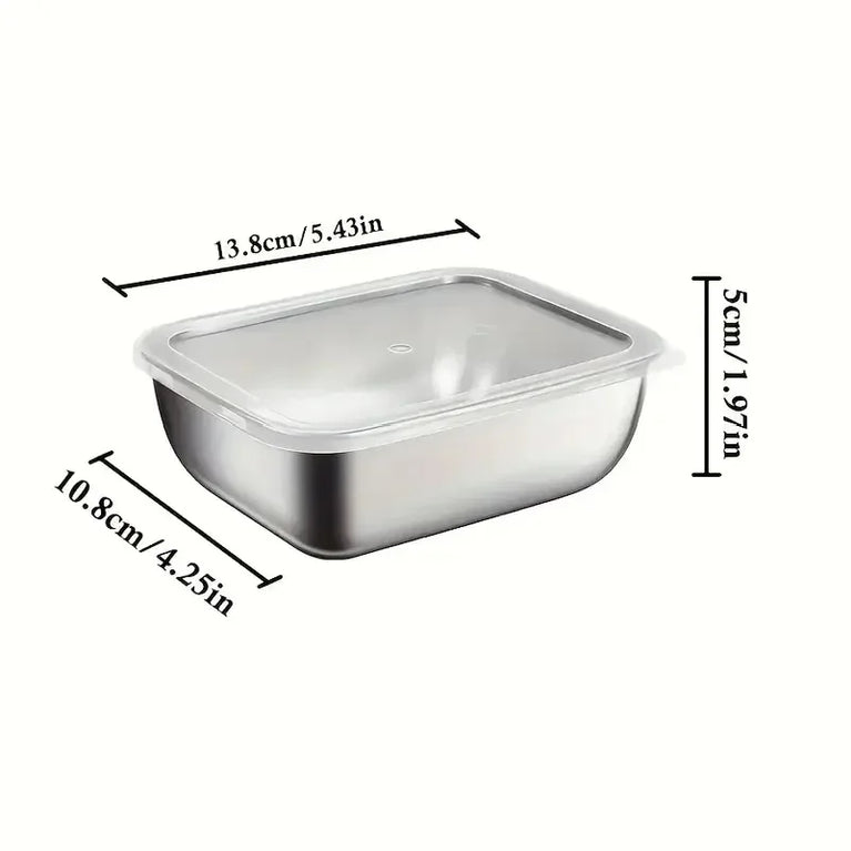 5PCS Stainless Steel Food Storage Containers Stackable Meal Prep Set