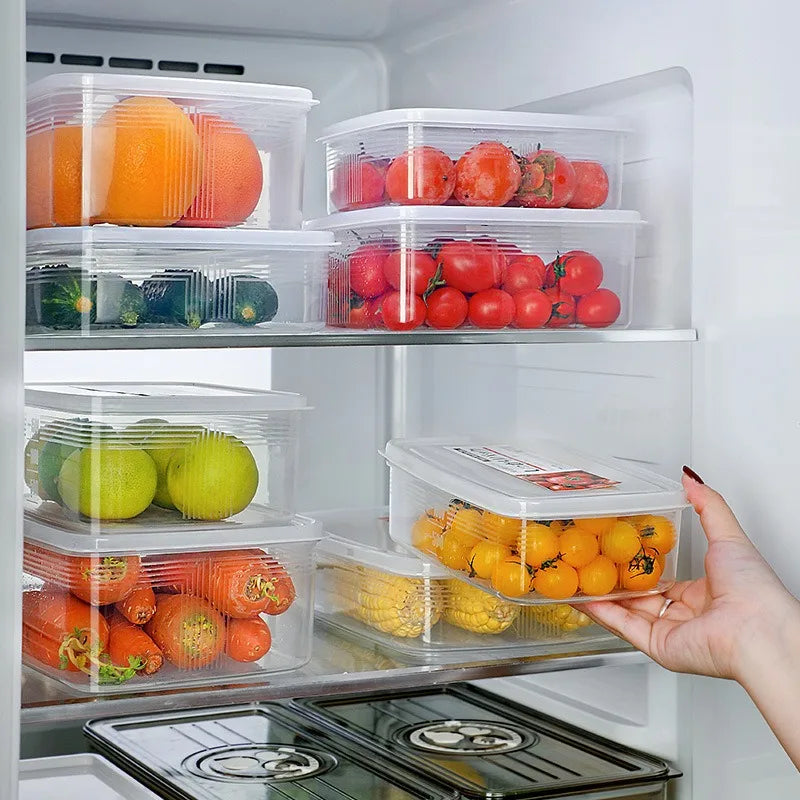 Fresh Keeping Food Storage Box with Lid Refrigerator Organizer Containers Set