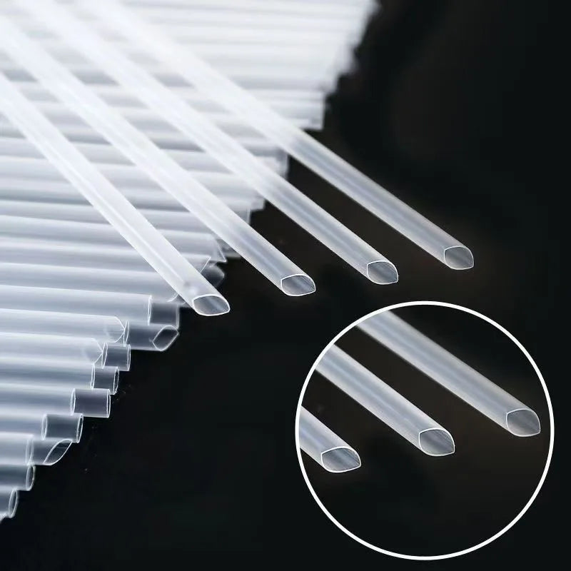 100PCS Transparent Disposable Drinking Straws for Milk Tea Coffee Smoothies