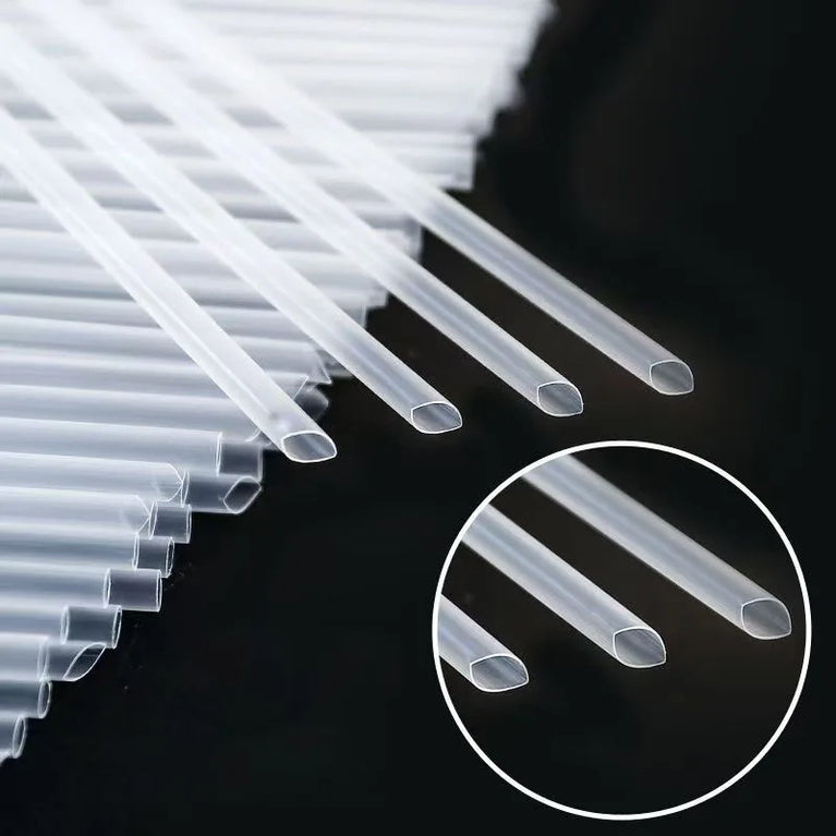 100PCS Transparent Disposable Drinking Straws for Milk Tea Coffee Smoothies