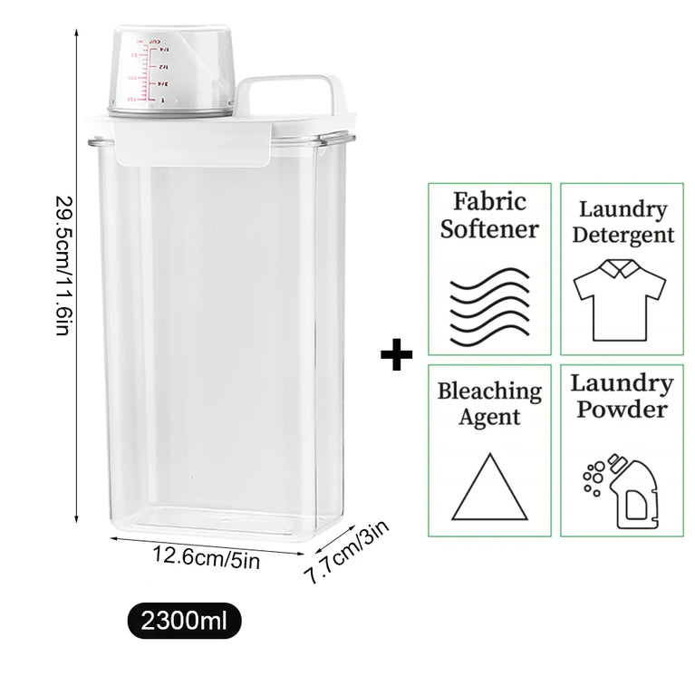 Airtight Laundry Detergent Dispenser Refillable Storage Bottle 1100-2300ML Pump Container