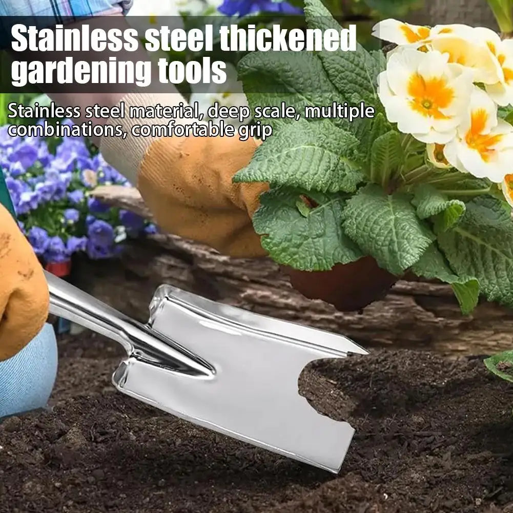 Full Stainless Steel Gardening Tool Set for Digging Planting and Soil Work