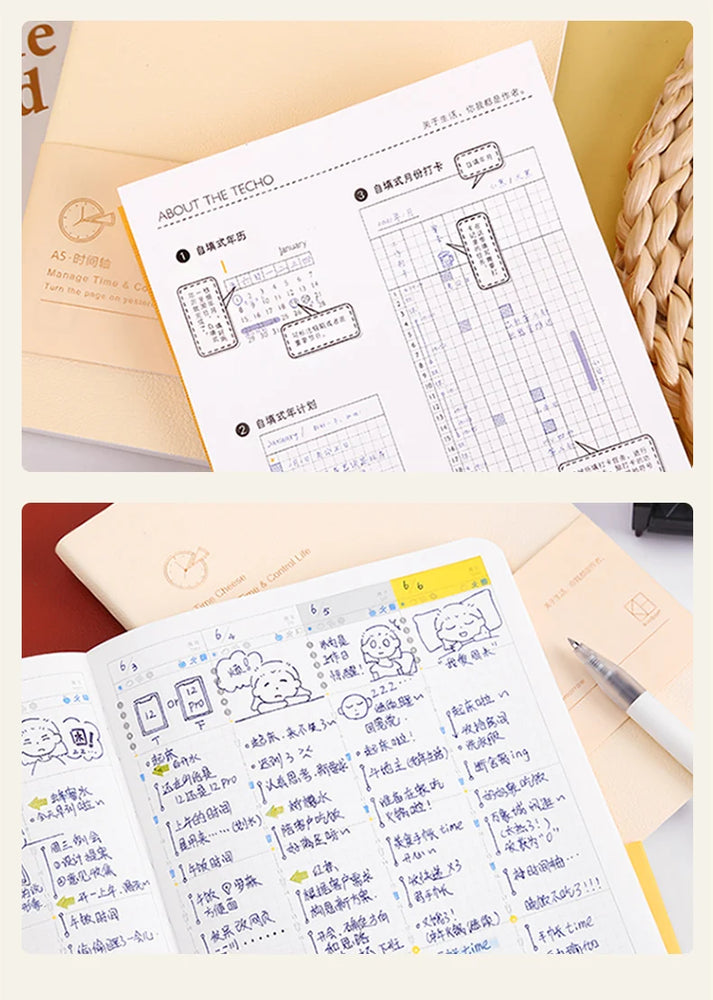 Undated Weekly Planner | 16K Portable Agenda & Time-Management Notebook