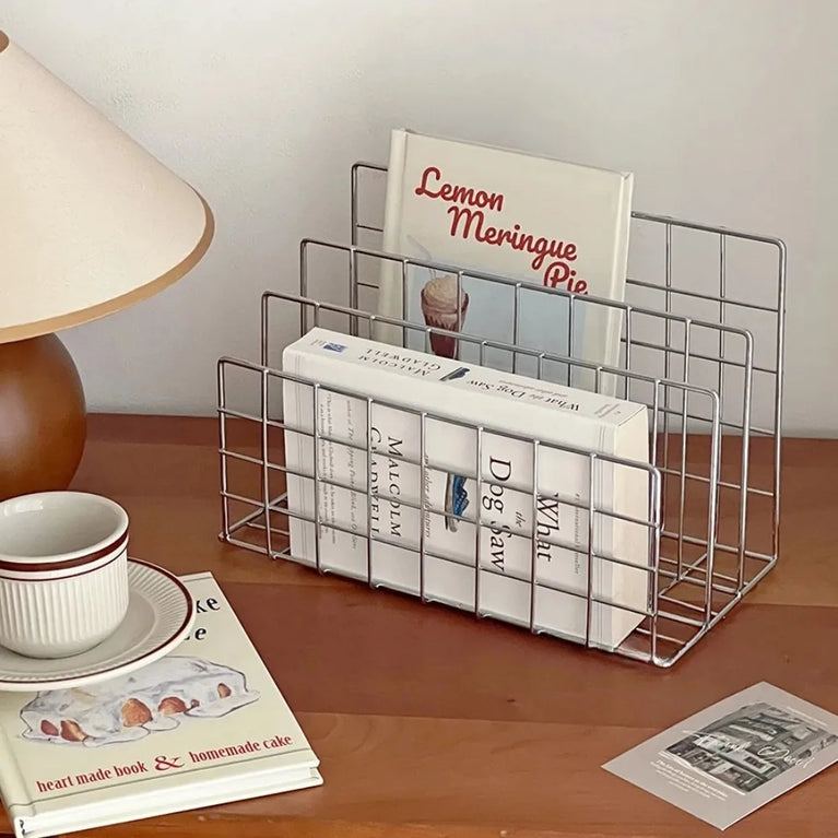 Ins Minimalist Iron Desktop Storage Rack Organizer Bookshelf