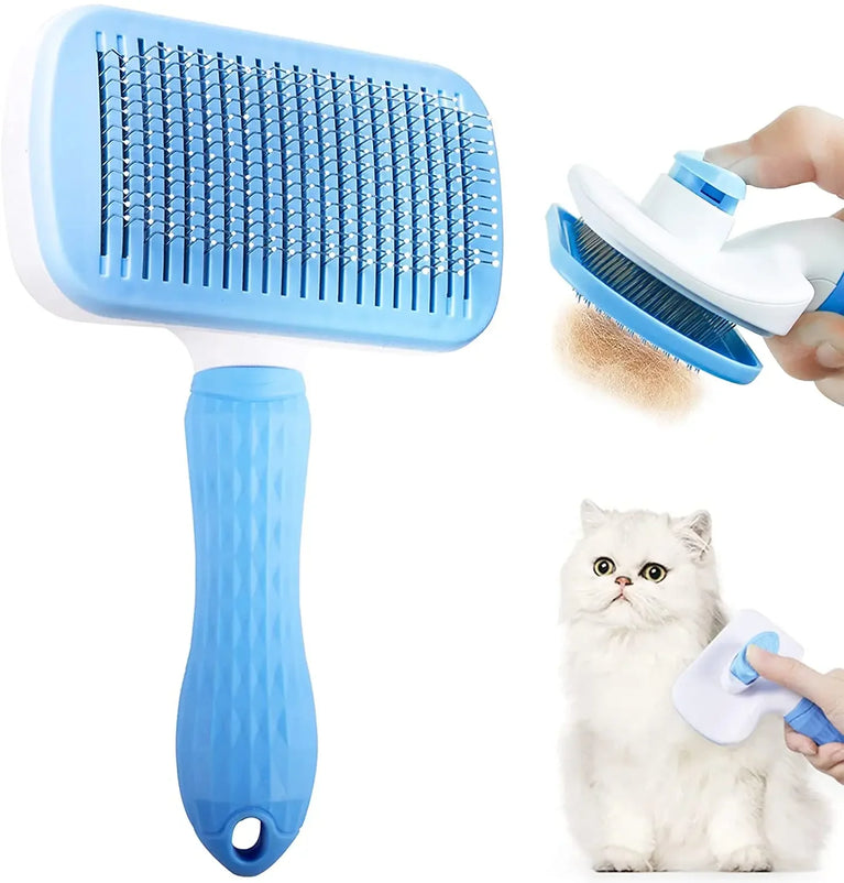 Stainless Steel Pet Grooming Brush | Pro Hair Remover & Comb