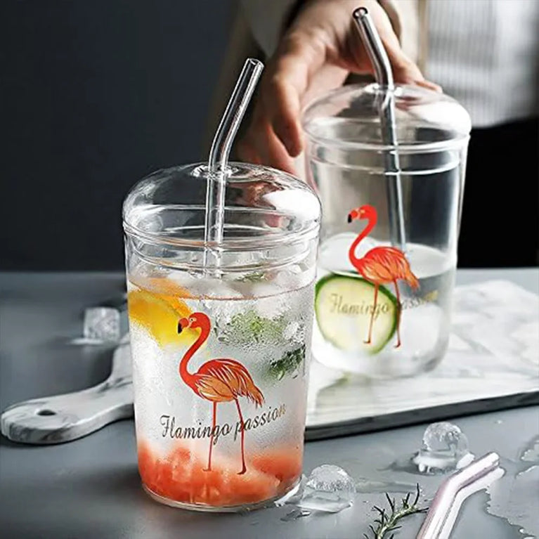 Reusable Glass Drinking Straw Smoothie Milkshake Cocktail Eco Friendly Straws Set
