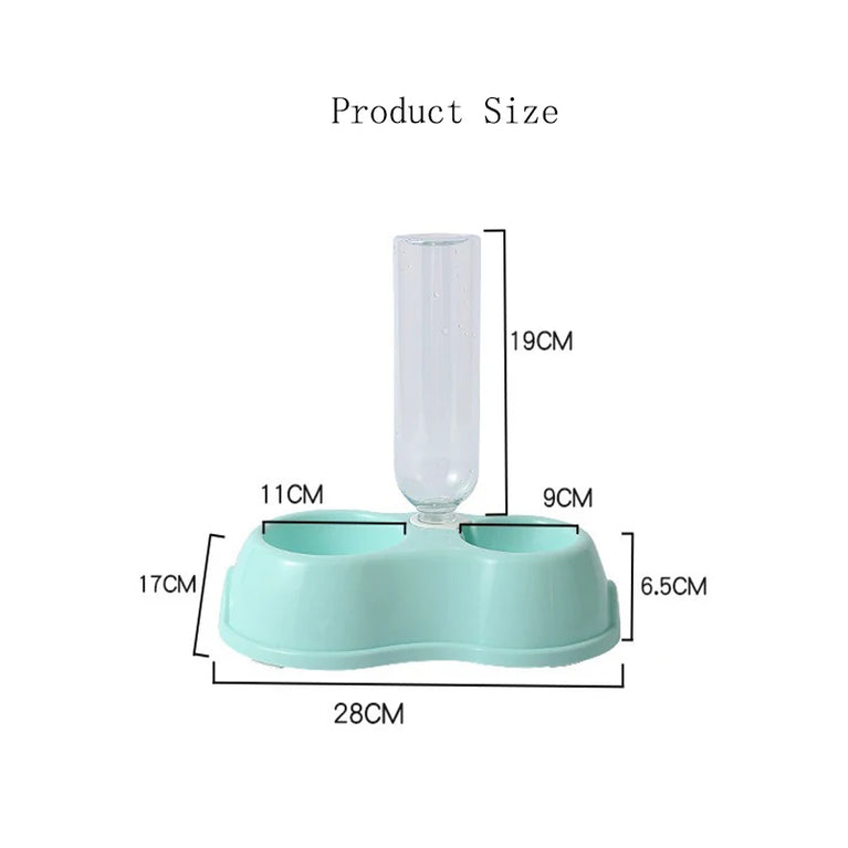 Automatic Pet Cat Bowl With Water Dispenser Raised Stand Double Dish Feeding System For Dogs And Cats