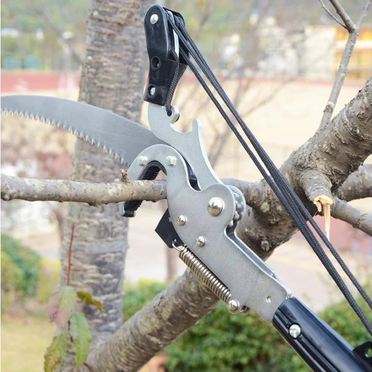 High Branch Extension Lopper Tree Pruner Saw Cutter Rope Garden Tool