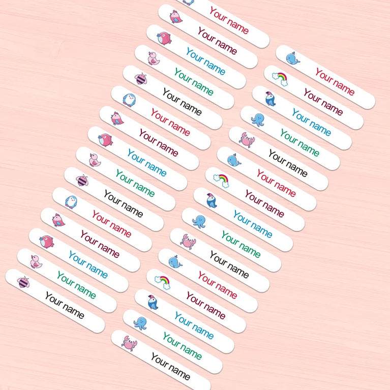 Personalised Waterproof Name Labels | Custom Stickers for School Gear