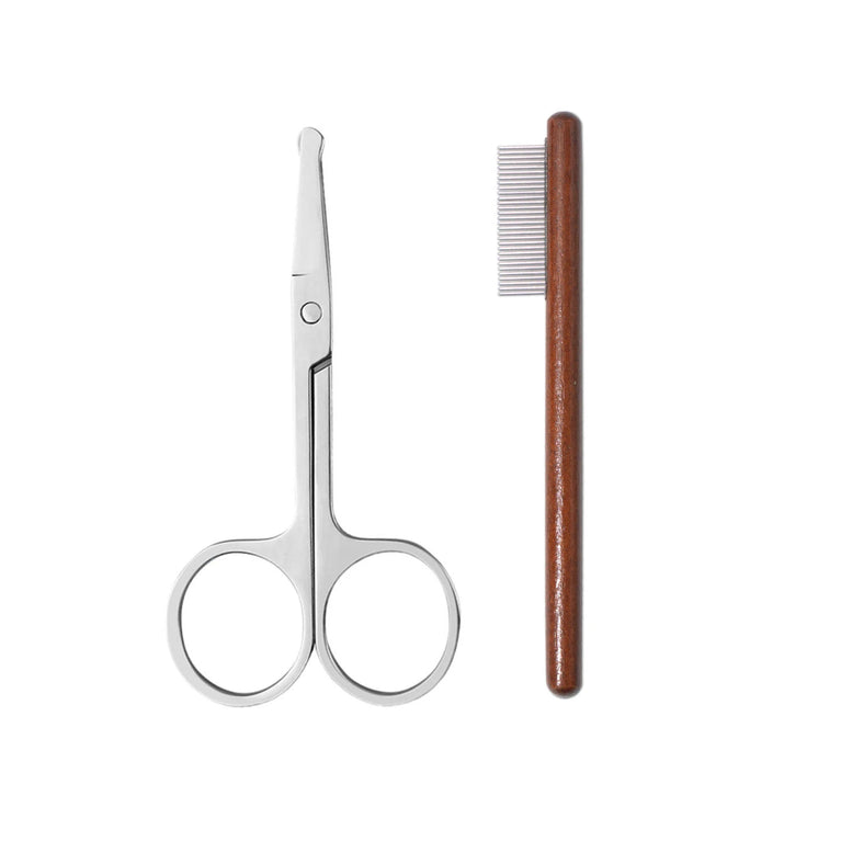 Pet Woodiness Facial Cleaning Comb & Hair Repair Scissors