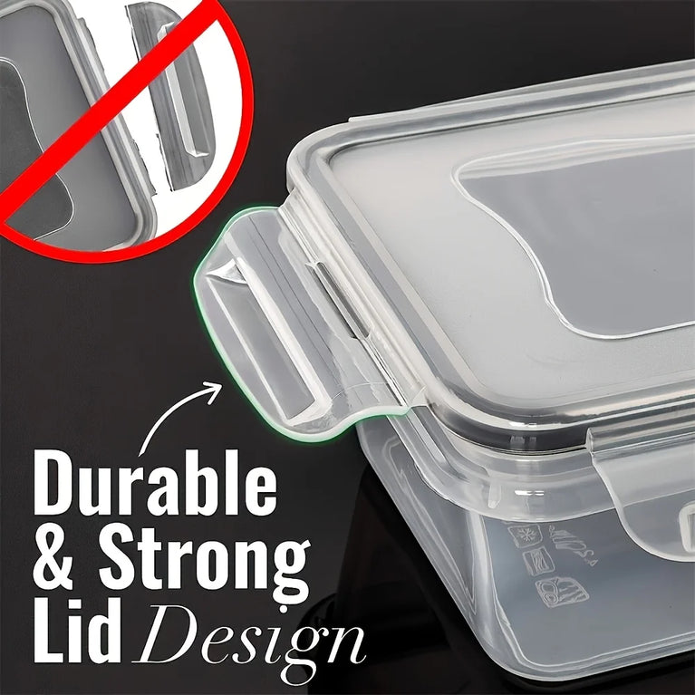 Clear Kitchen Food Storage Container Set Microwave Safe PP Lunch Box with Lid
