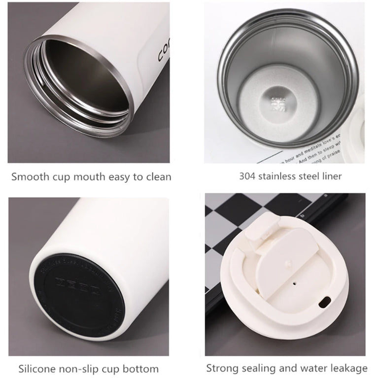 Thermo Cafe Double Stainless Steel Coffee Mug Leak-Proof Travel Cup 380/510ML