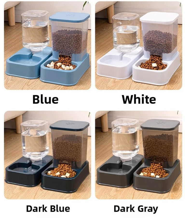 Large Capacity Pet Automatic Feeder 1.5L Food And Water Dispenser Set For Cats