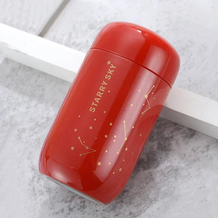 Starry Sky Mini Thermos Bottle 200ml Insulated Travel Mug Steel