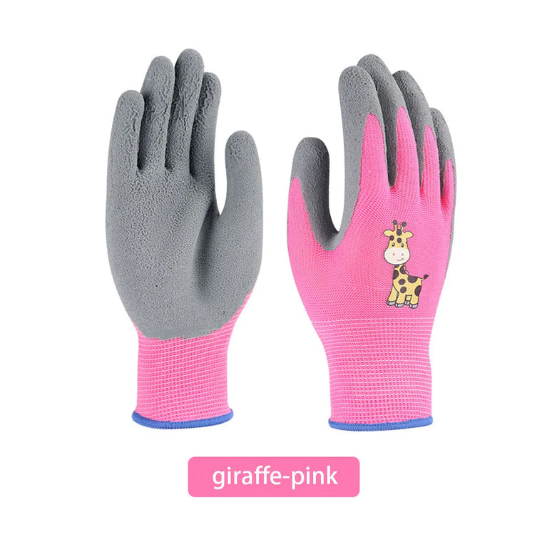 Kids Waterproof Wear Resistant Gardening Gloves Stab Proof Latex