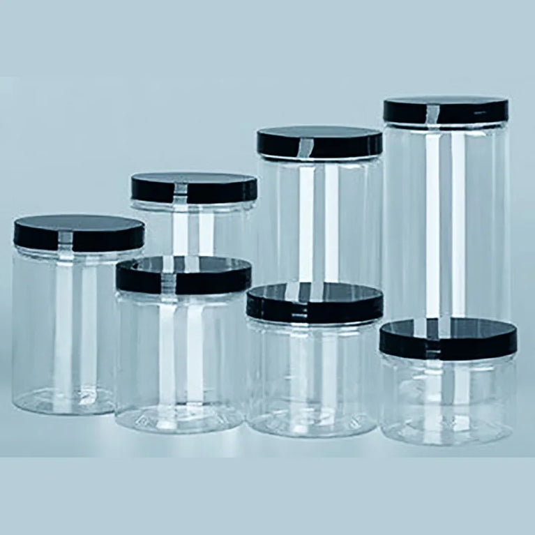 Black Lid Wide Mouth Circular Plastic Storage Bucket Airtight Food Container