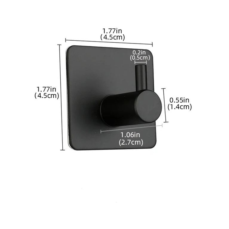 Self Adhesive Wall Hook Stainless Steel Towel Rack Bathroom Hardware Shelf Robe Hooks Hanger Shower Shelf Hanging Accessories