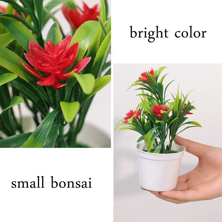 5-Head Miniature Lotus Simulation Bonsai | Creative Desktop Floral Decoration