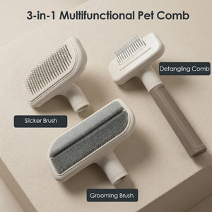 3-in-1 Multifunctional Pet Comb  Cat Grooming Brush Hair Removal Tool