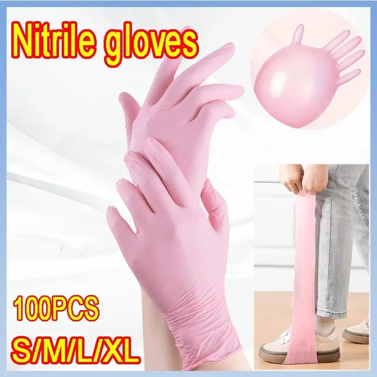 Disposable Black Nitrile Gloves Latex Free Waterproof Kitchen Gloves 100PCS