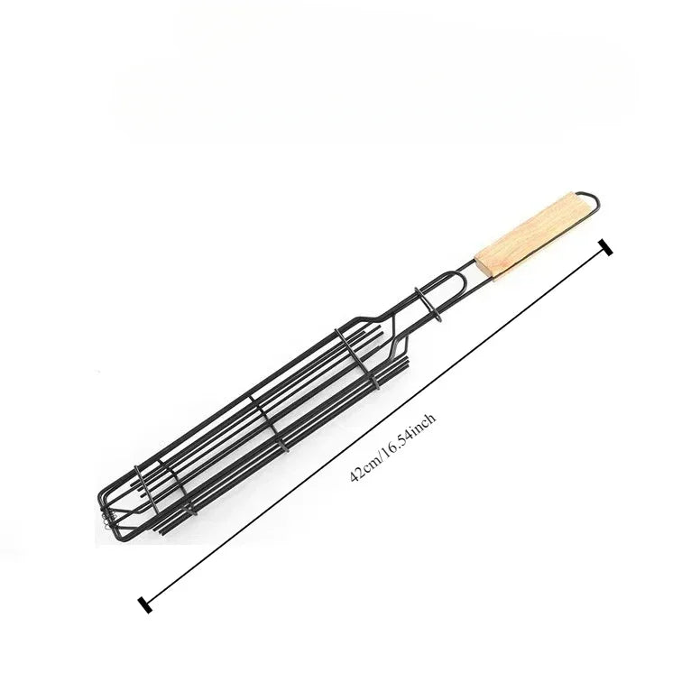 Mini Barbecue Hot Dog Cage | Stainless Steel Non-Stick Grill Basket