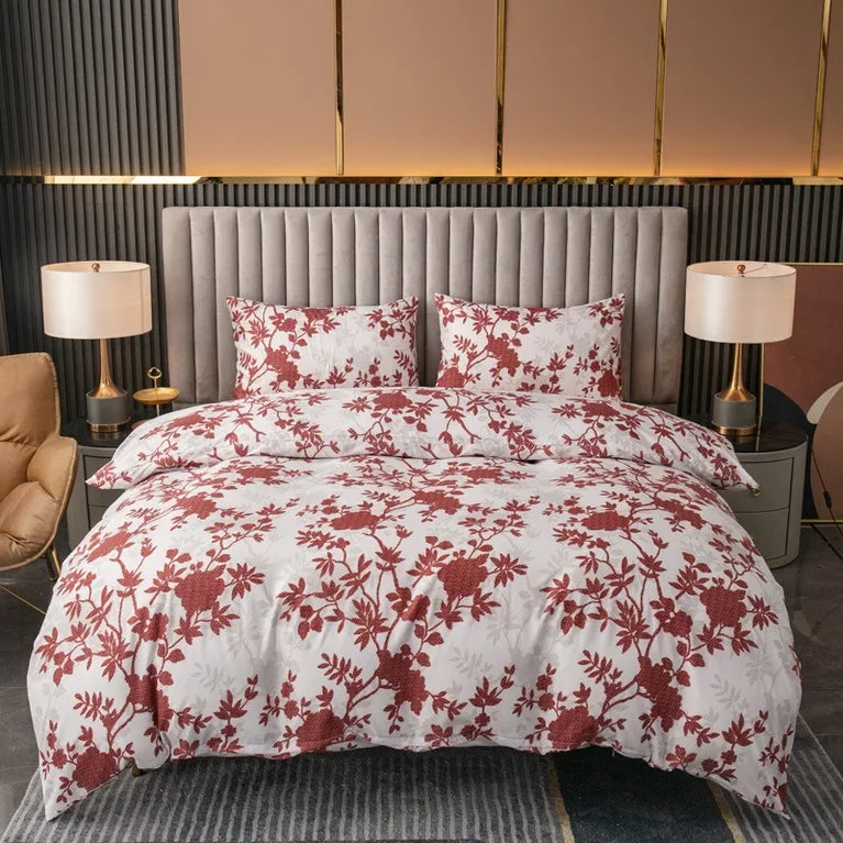 3-Piece Printed Brushed Duvet Cover Set | Soft & Breathable Bedding Collection