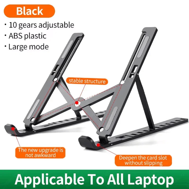 Portable Adjustable Laptop Stand | Foldable Ergonomic Notebook & Tablet Holder