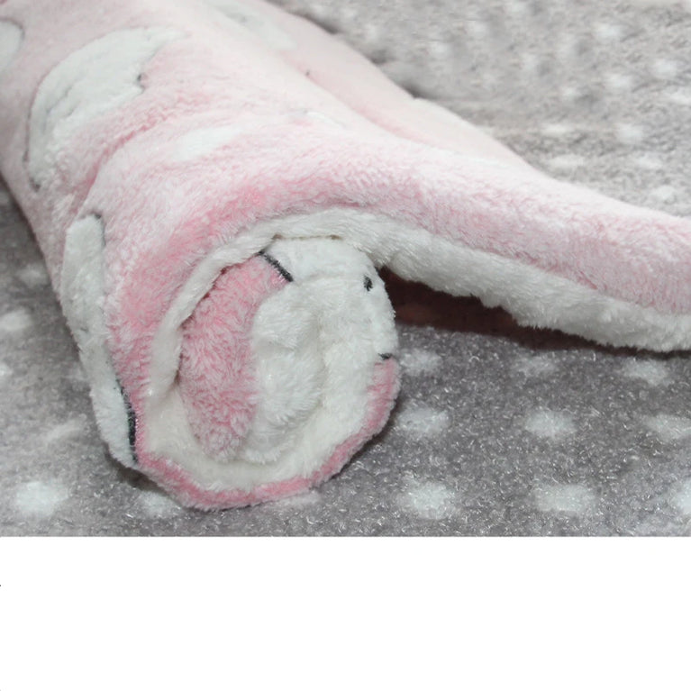 Thicken Coral Fleece Dog Bed Mat | Soft Flannel Sleeping Rug