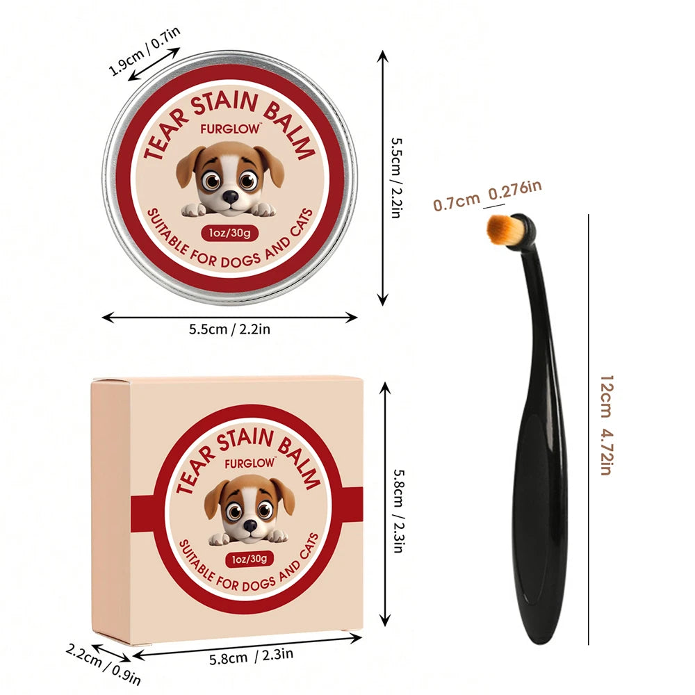 Tear Stain Cleaner for Dogs and Cats Gentle Formula Brush